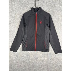 Spyder Full Zip Jacket‎ Black Red Spider Logo Coat Athletic Activewear Small